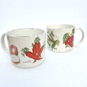 Set of 2 Vintage Ceramic Vegetable Mugs